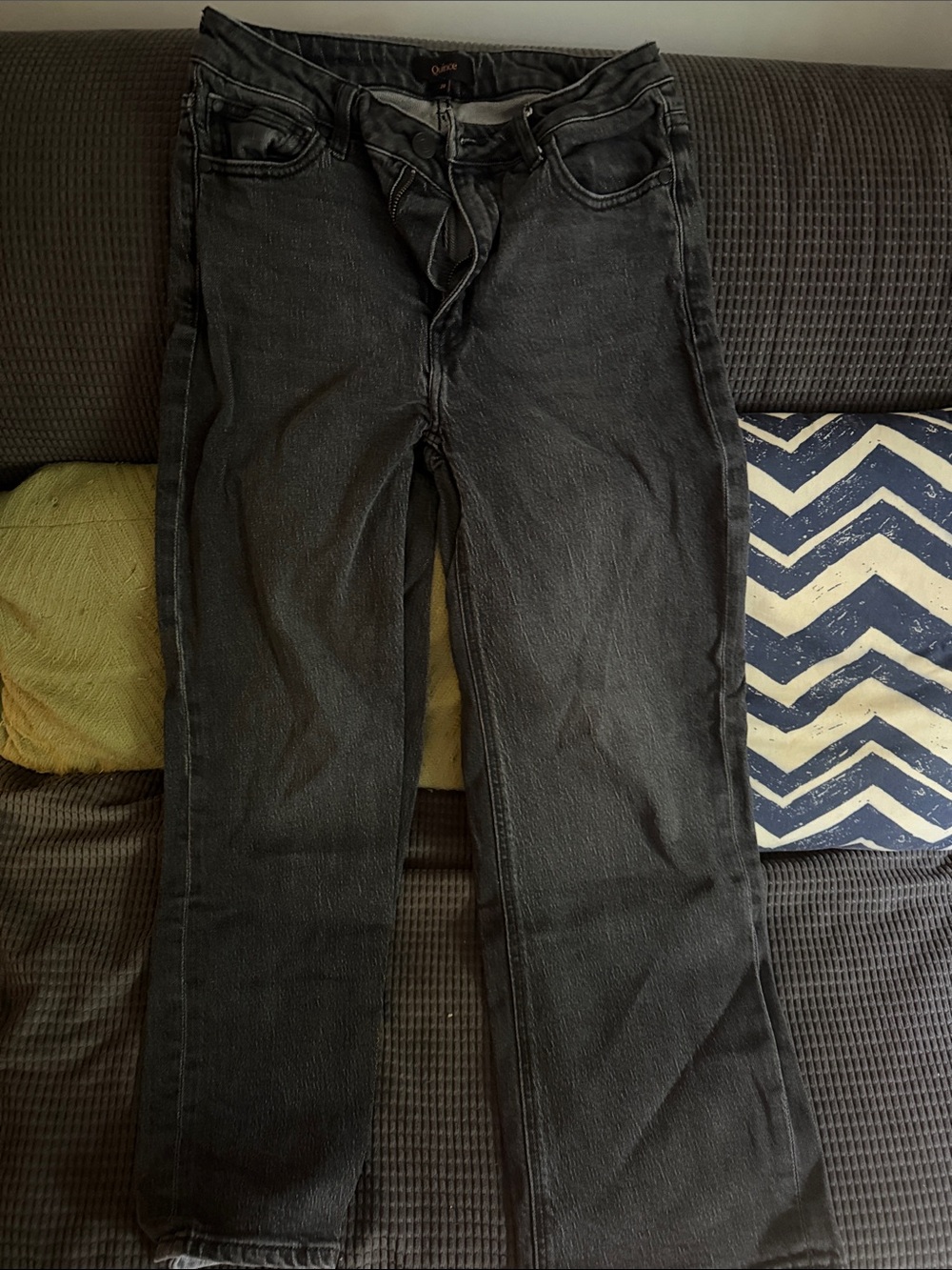 Quince Black Wide-Leg Jeans
